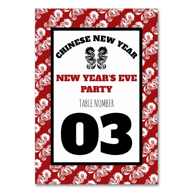 Table Numéro de tableau du dragon oriental du Nouvel An  (Par défaut)