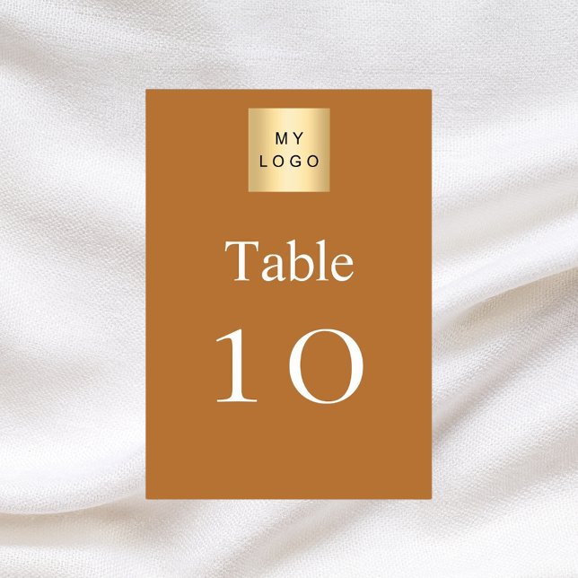 Table Numéro de tableau du logo blanc d'entreprise en cu (Créateur téléchargé)