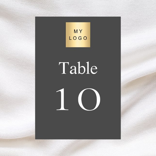 Table Numéro de tableau du logo blanc gris de l'entrepri (Créateur téléchargé)