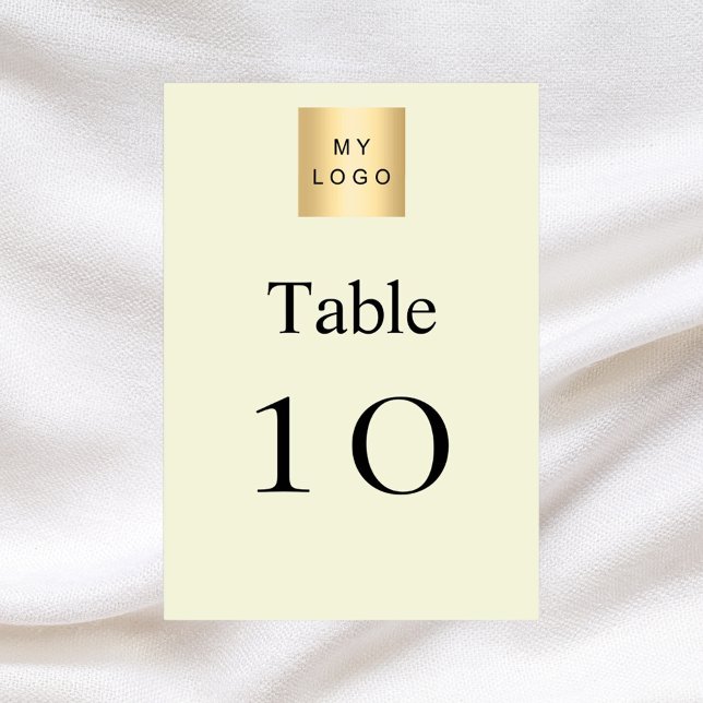 Table Numéro de tableau du logo de l'entreprise beige bl (Créateur téléchargé)