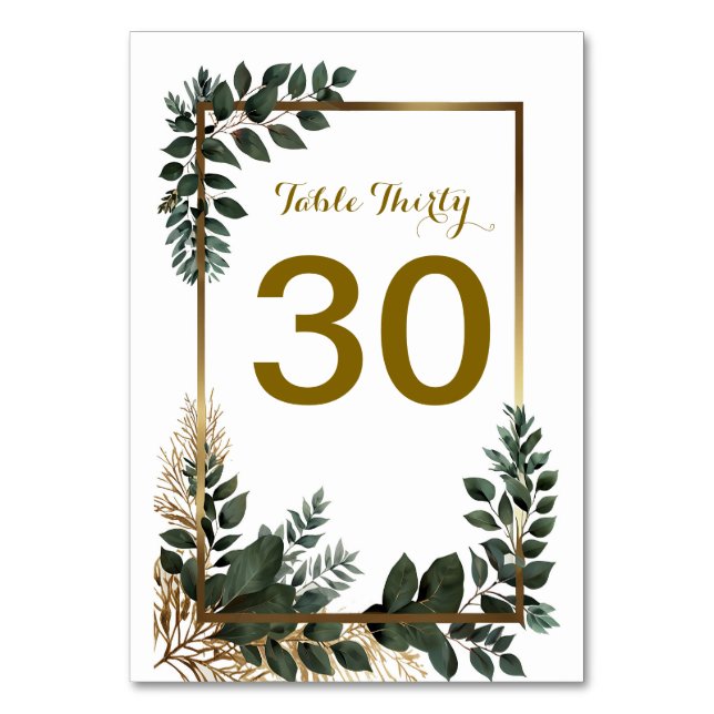 Table Numéro de tableau Effet Eucalyptus et Gold (Par défaut)