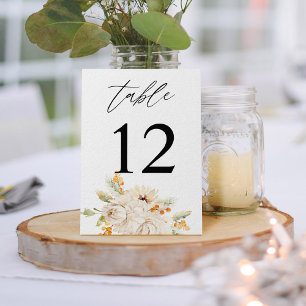 Table Numéro de tableau Floral Beige & Orange