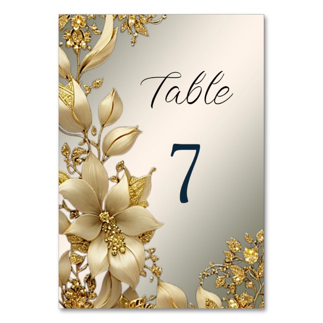 Table Numéro de tableau Floral d'or (Par défaut)
