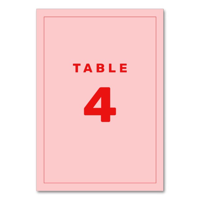 Table Numéro de tableau inspiré de Wes Anderson rose et  (Par défaut)