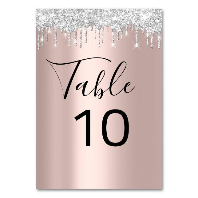 Table Numéro de tableau Lecteurs d'argent gris noir Rose (Par défaut)