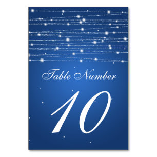 Table Numéro de tableau Lignes étincelantes Sapphire ble