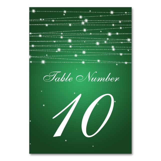 Table Numéro de tableau Lignes étincelantes vert émeraud (Par défaut)