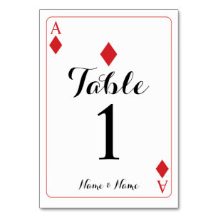 Table Numéro de tableau Mariage Ace of Diamonds Playing