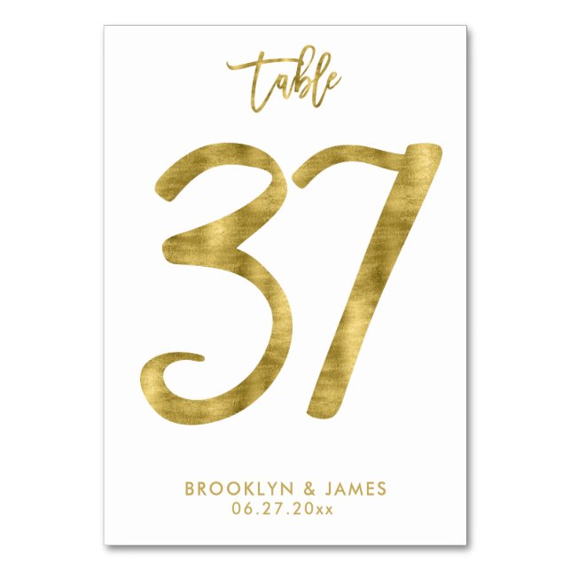 Table Numéro de tableau mariage Effet d'huile d'or Numér (Par défaut)