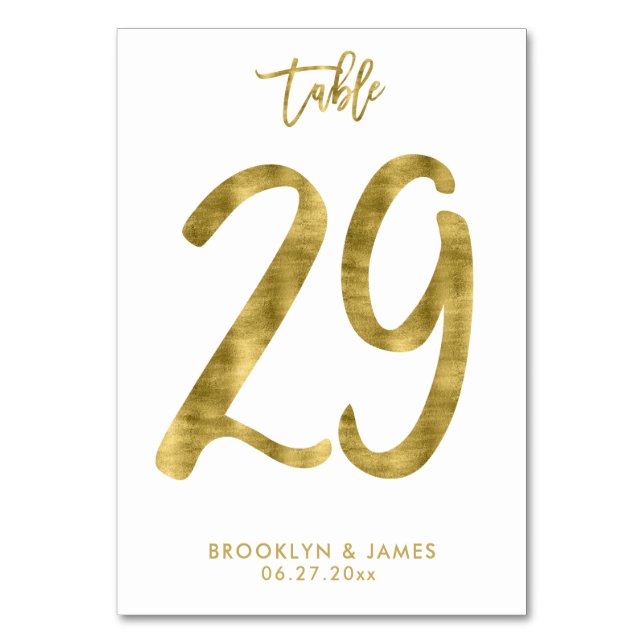 Table Numéro de tableau mariage Effet d'huile d'or Numér (Par défaut)