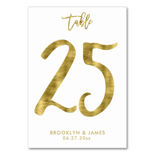 Table Numéro de tableau mariage Effet d'huile d'or Numér (Par défaut)
