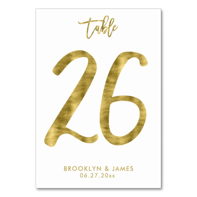Table Numéro de tableau mariage Effet d'huile d'or Numér (Par défaut)