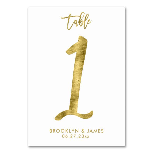 Table Numéro de tableau mariage Effet d'huile d'or Numér (Par défaut)