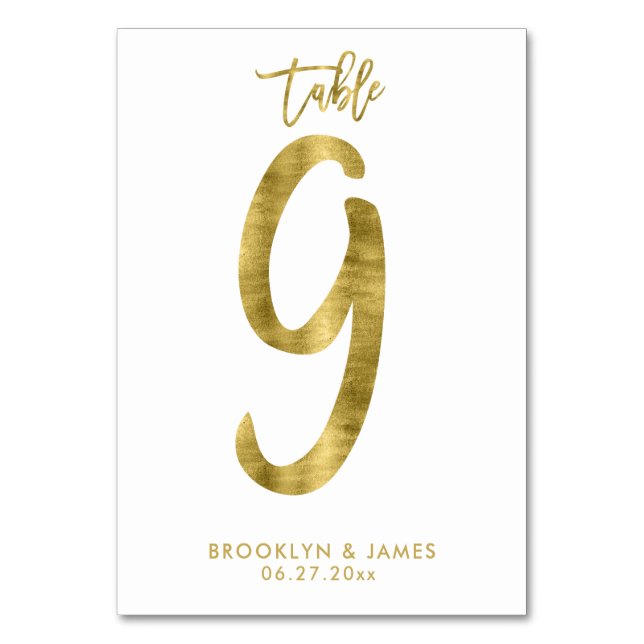 Table Numéro de tableau mariage Effet d'huile d'or Numér (Par défaut)