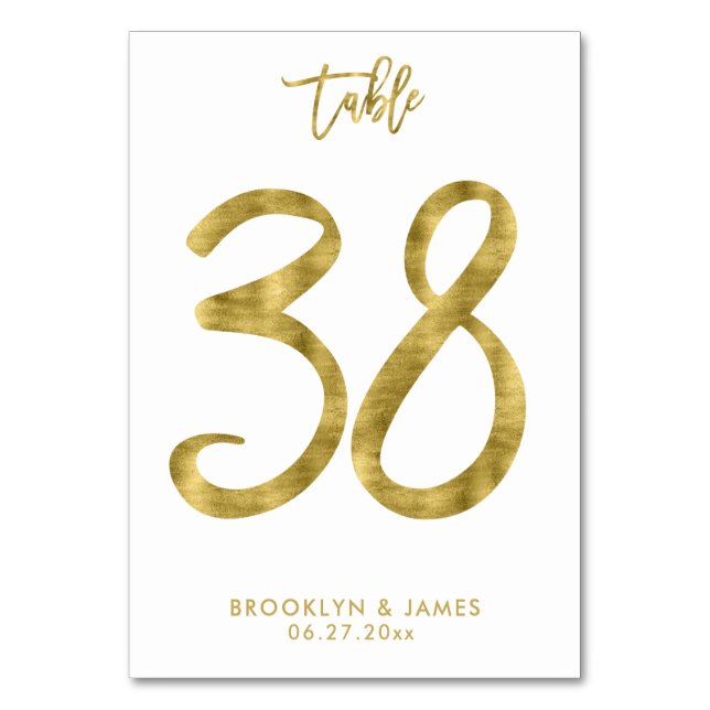 Table Numéro de tableau mariage Effet d'huile d'or Numér (Par défaut)