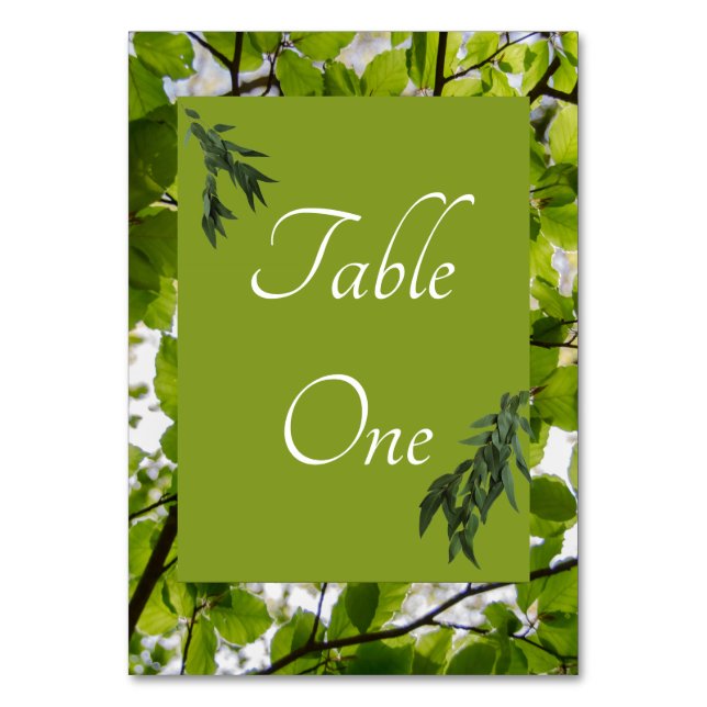 Table Numéro de tableau Mariage Feuille vert (Par défaut)