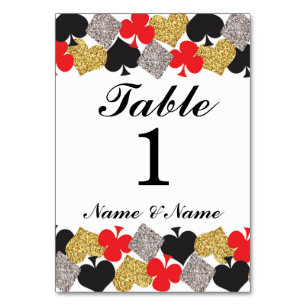 Table Numéro de tableau Mariage Las Vegas Casino Party