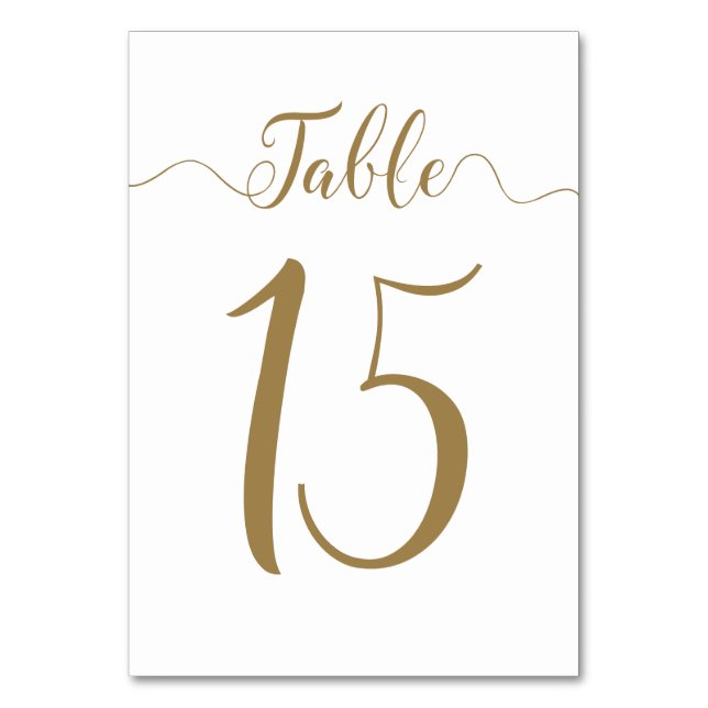 Table Numéro de tableau mariage Numéro de tableau Or 15 (Par défaut)