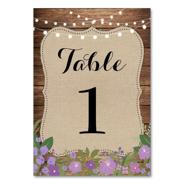Table Numéro de tableau Mariage Rustic Burlap Lumières v (Par défaut)