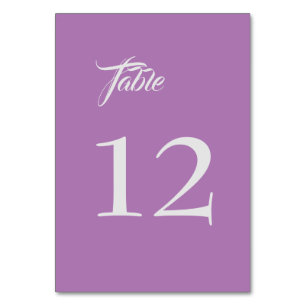 Table Numéro de tableau minimaliste classique Lavande