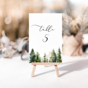 Table Numéro de tableau minimaliste des pins sylvicoles