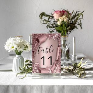 Table Numéro de tableau Rose Glam Parties scintillant Ma
