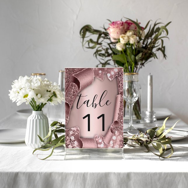 Table Numéro de tableau Rose Glam Parties scintillant Ma (Créateur téléchargé)