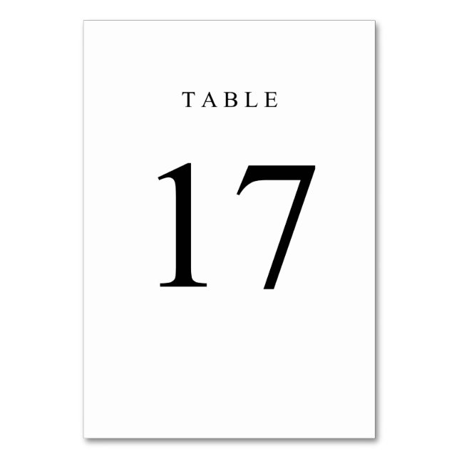 Table Numéro de tableau simple - 17 (Par défaut)