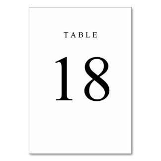 Table Numéro de tableau simple - 18