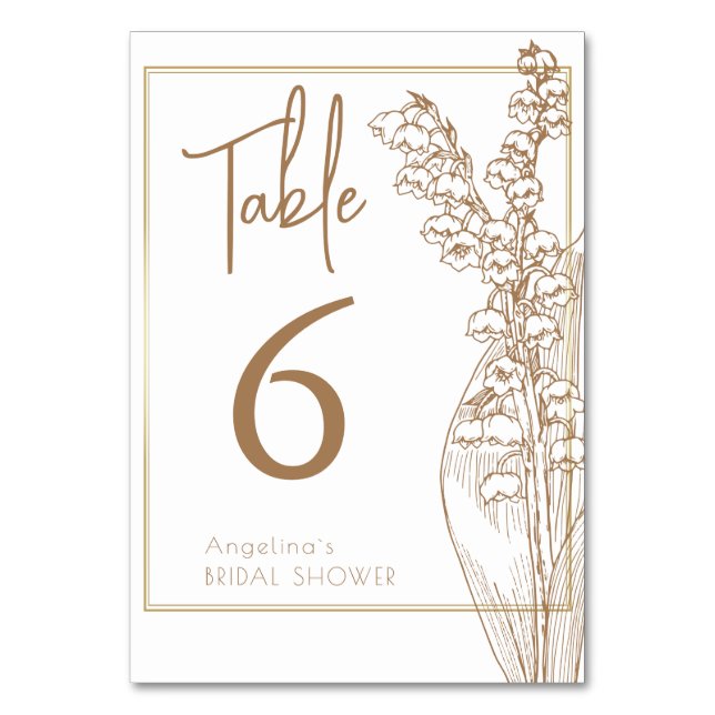 Table Numéro de tableau Tabletop Signes douche nuptiale. (Par défaut)