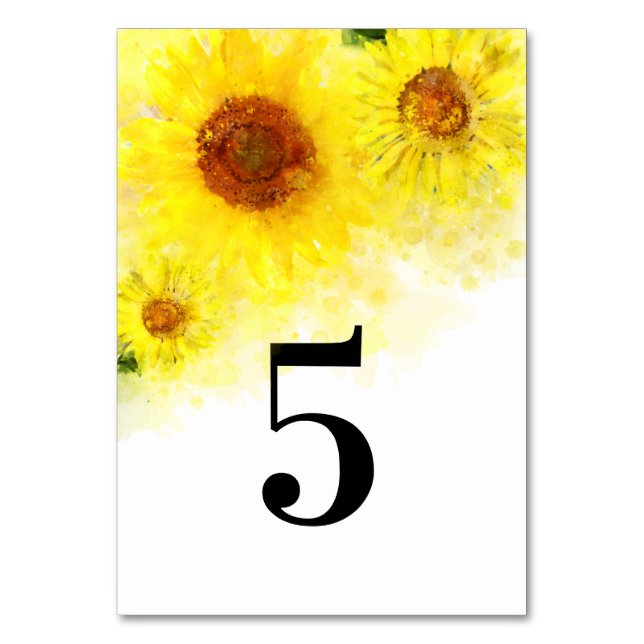 Table *~* NUMÉRO DU TABLEAU - Mariage de tournesol jaune (Par défaut)