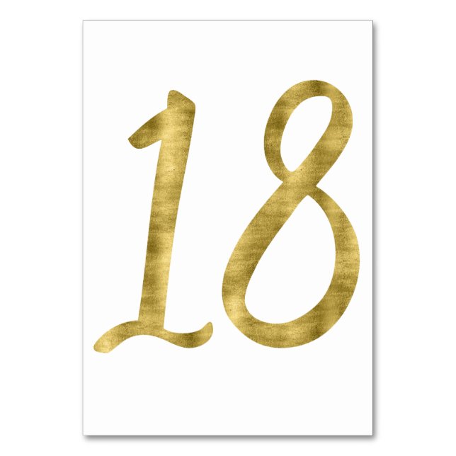 Table Numéros De Tableau Avec Effet D'Huile D'Or Numéro  (Par défaut)
