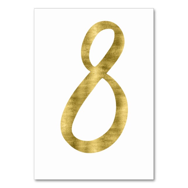 Table Numéros De Tableau Avec Effet D'Huile D'Or Numéro  (Par défaut)