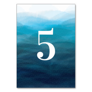 Table Ocean Waves Watercolor Mariage Numéro de tableau C