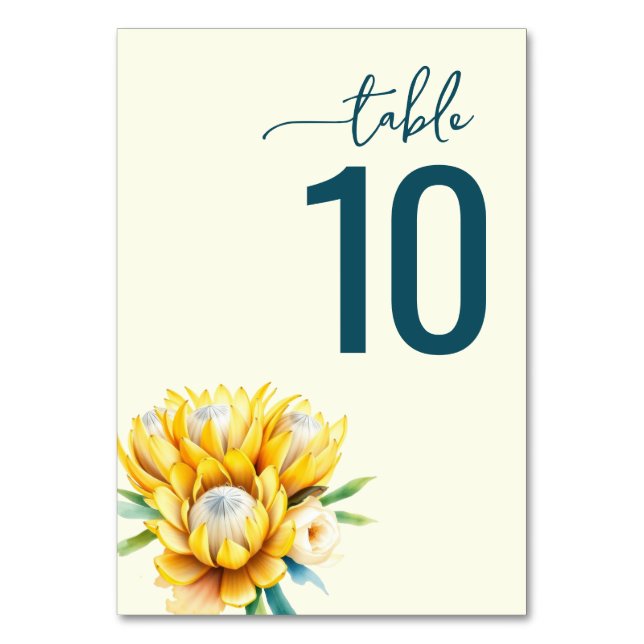 Table Panneau de Numéro Floral Turquoise Sophistiqué (Par défaut)