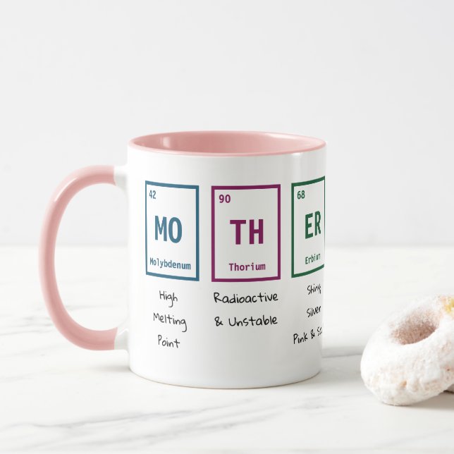 Table périodique MÈRE tasse cadeau cadeau (Avec donut)