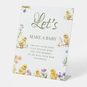 Table Petit poulet faire un Baby Baby shower signe de je