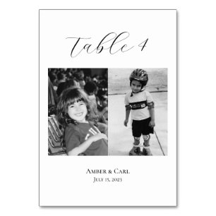 Table Photos de l'âge de l'enfant Mariage Numéro de cart