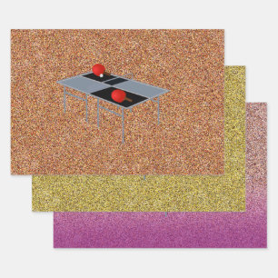 Table Ping Pong, Paddle, Boule, Feuilles Cadeaux,