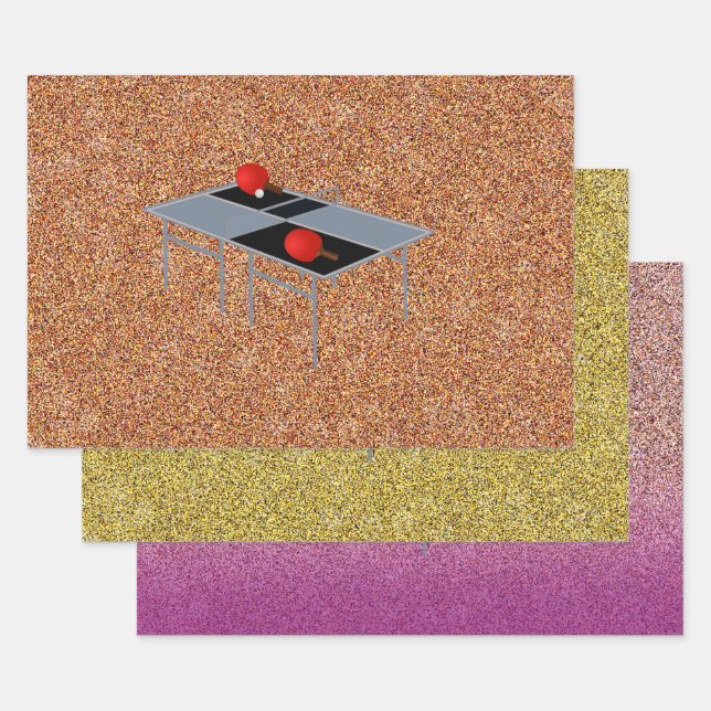 Table Ping Pong, Paddle, Boule, Feuilles Cadeaux, (Lot)