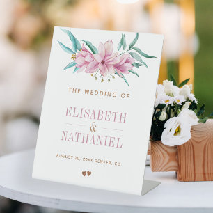 Table Pink magnolia jardin de printemps signe de bienven