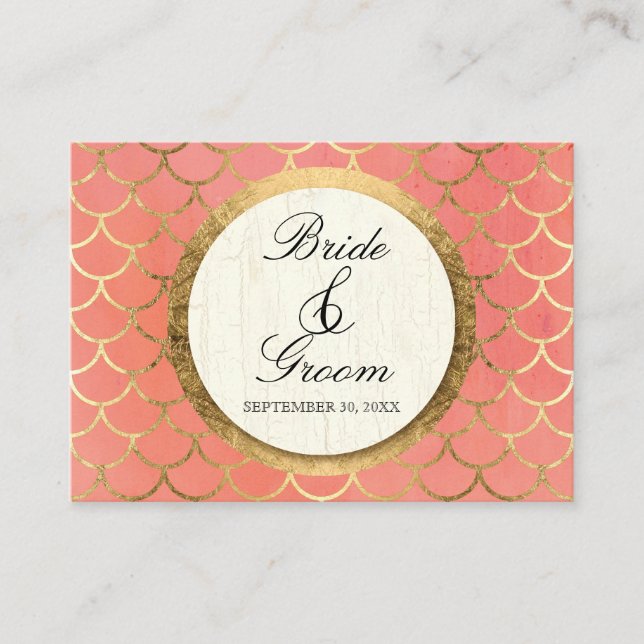 Table Place Cartes Art Déco Shell Faux Gold Mariag (Devant)