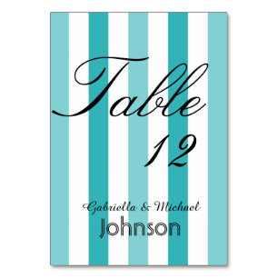 Table Plage Bleu Turquoise Stripes Numéro de tableau