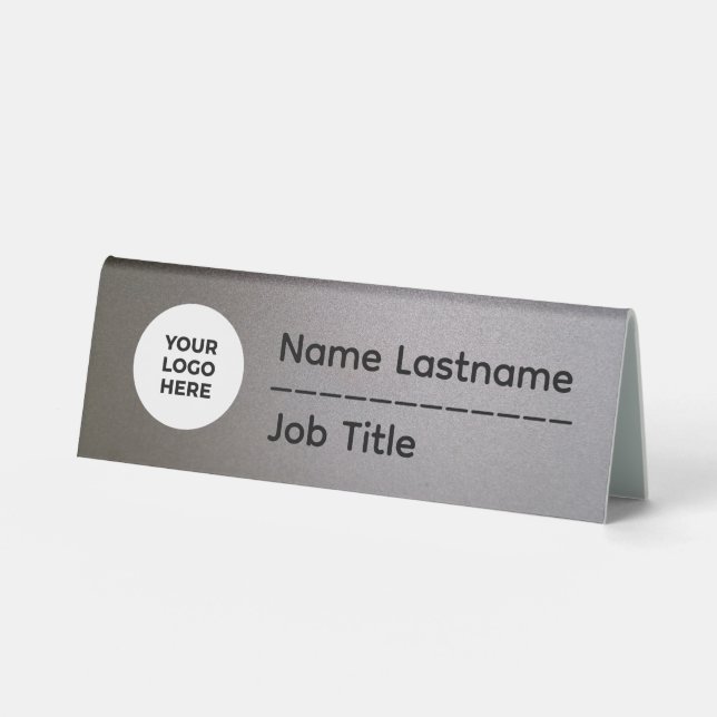 Table Plaque de bureau avec titre de poste et logo de l' (Recto)