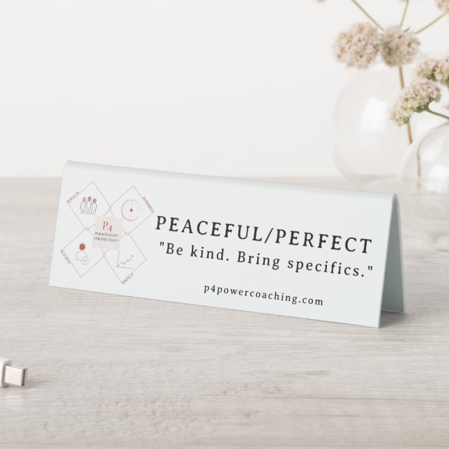 Table Plaque de bureau en plastique paisible/parfait (En SItu (Tableau))