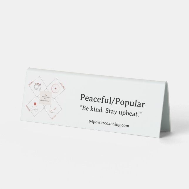Table Plaque de bureau en plastique paisible/populaire (Recto)
