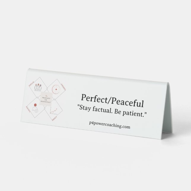 Table Plaque de bureau en plastique parfait/ paisible (Recto)