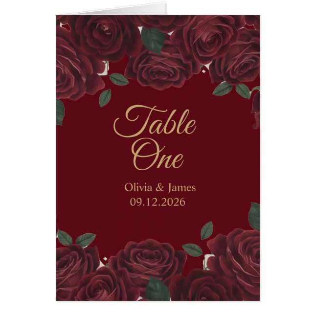 Table pliante Burgundy Red Rose Moody Dark Romance (Devant)