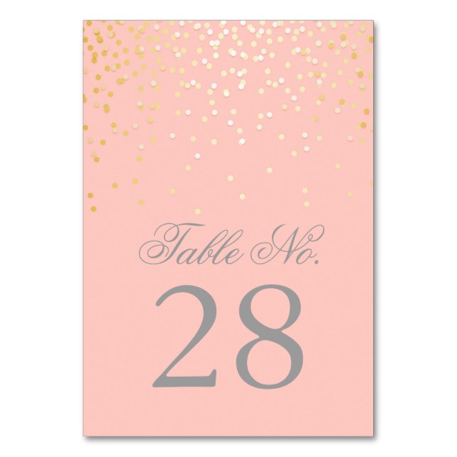 Table Points Gold Confetti Blush Rose Mariage Numéro de  (Par défaut)
