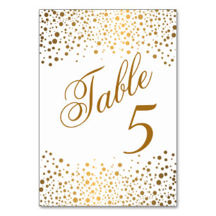 Table Points Golden Confetti Design Numéro de tableau